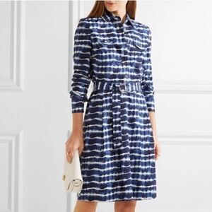 Tory Burch Tie Dye Shirt Dress in Blue Cotton